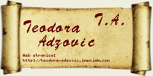 Teodora Adžović vizit kartica